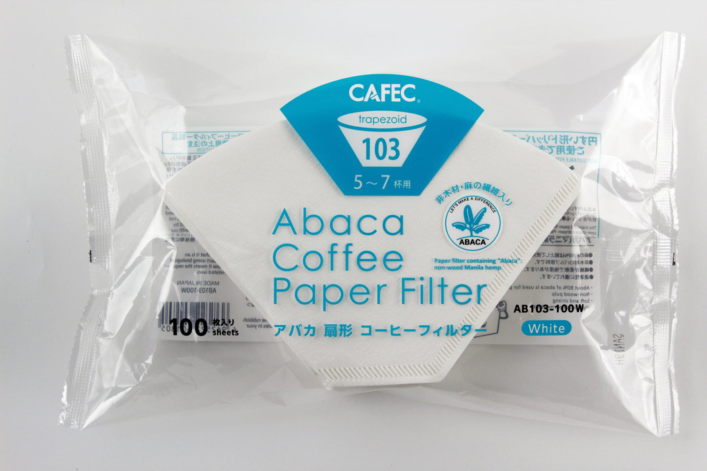 Cafec Abaca Trapezoid paper filter (white)